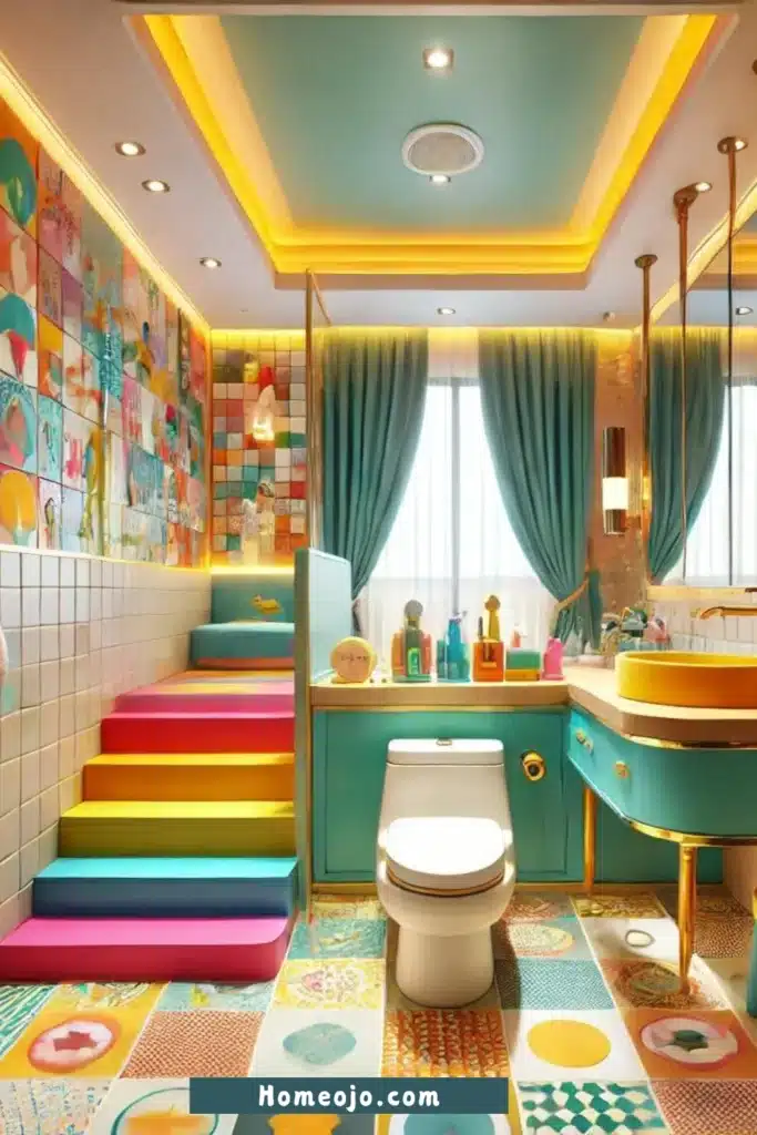 Beautiful decor for kids bathroom