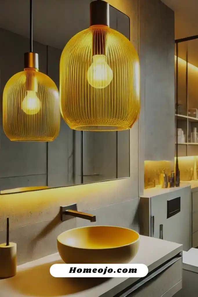 Yellow lighting for bathroom