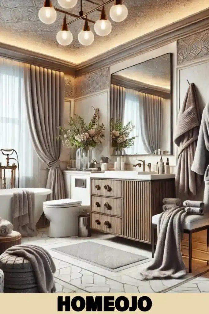 Towels and robes for couple bathroom