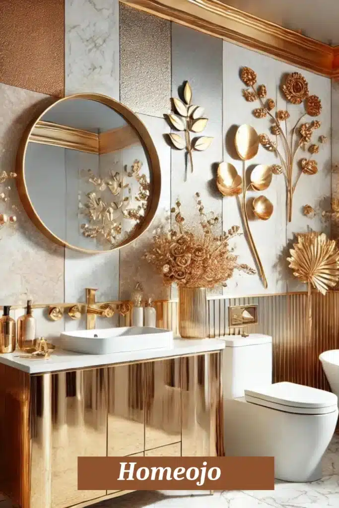 Metallics for teen girl bathroom