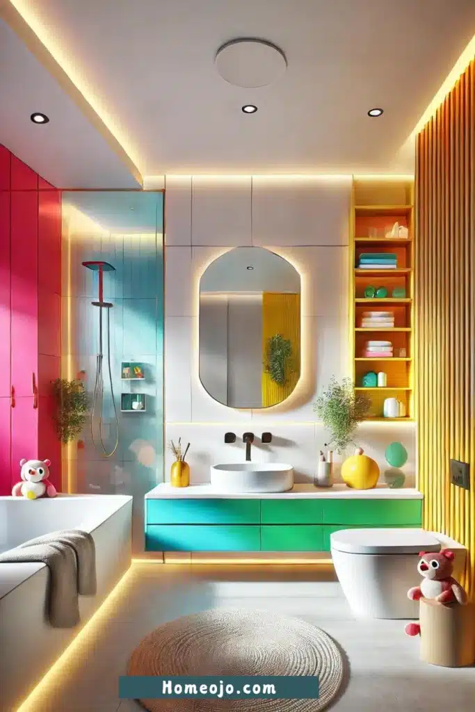 Minimalist design for kids bathroom