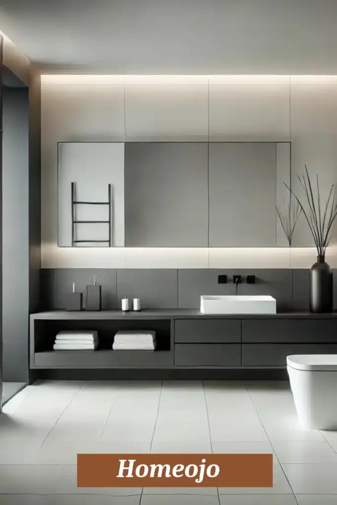 Minimalist modern bathroom for teen girl