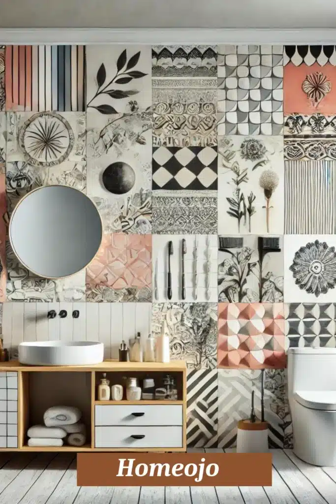 Eclectic style for teen girl bathroom