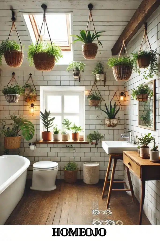 Hanging plants for bathroom