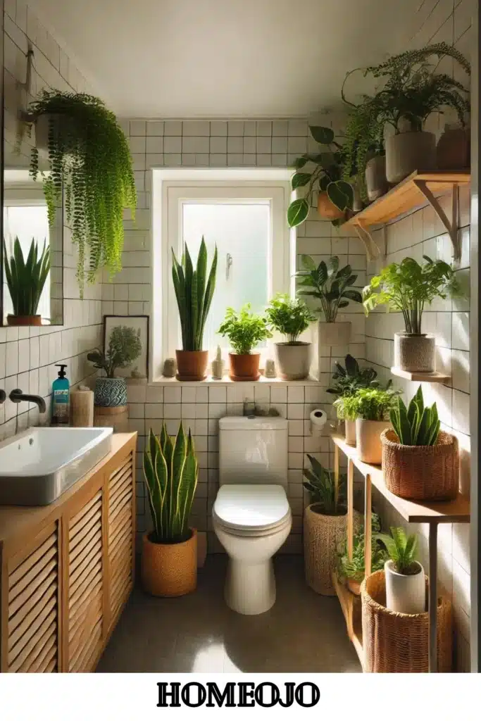 Snake plants for small bathroom