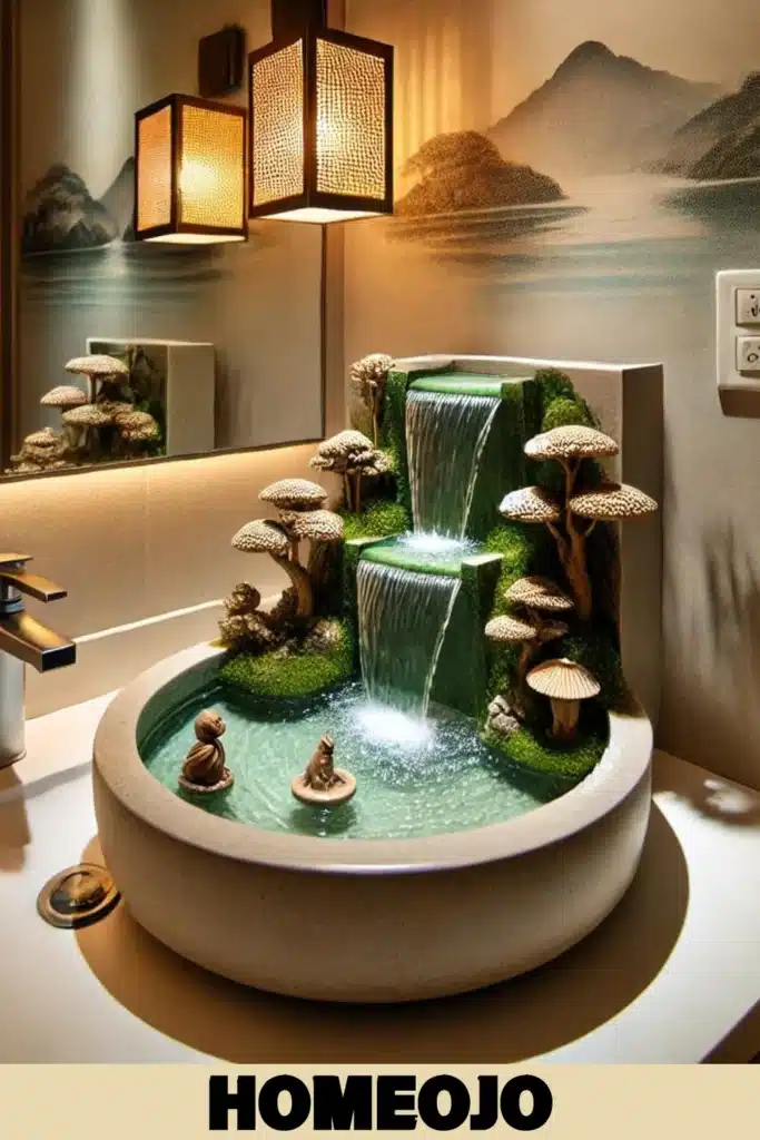 waterfall for couple bathroom