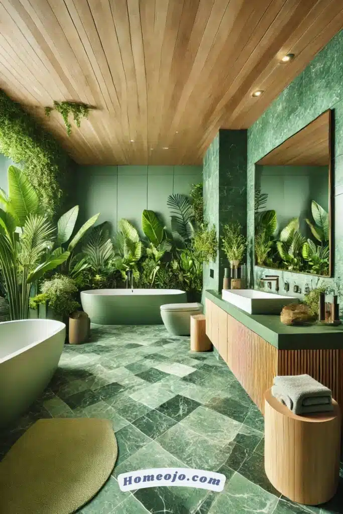 Leafy green color for bathroom