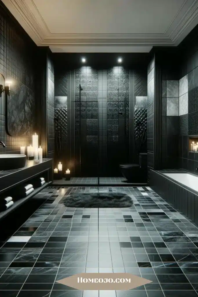  Black tiles for bathroom