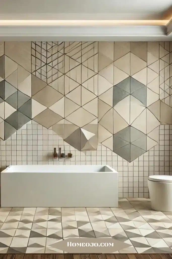 Rectangular wallpaper for bathroom