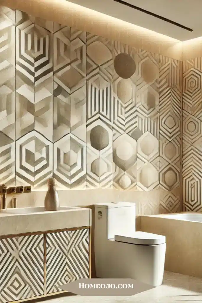 Bathroom with geometric shapes