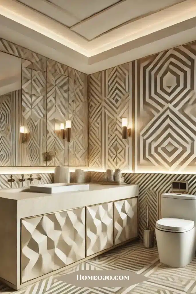 Geometric patterns tiles for bathroom