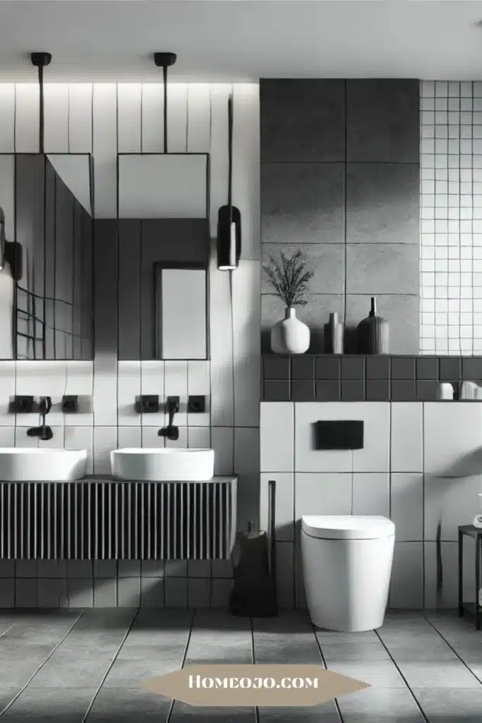 Black and white neutral bathroom