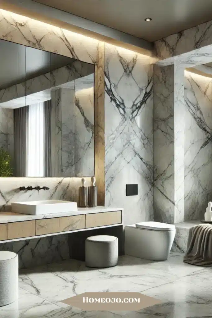 Marble tiles for natural bathroom