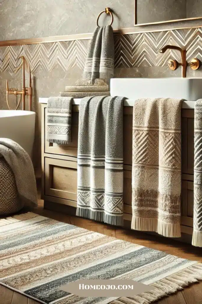 Modest texture towels for bathroom