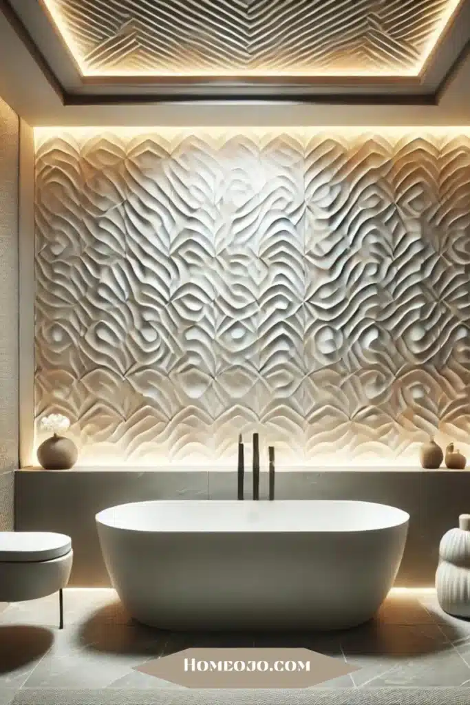 3D texture design for bathroom