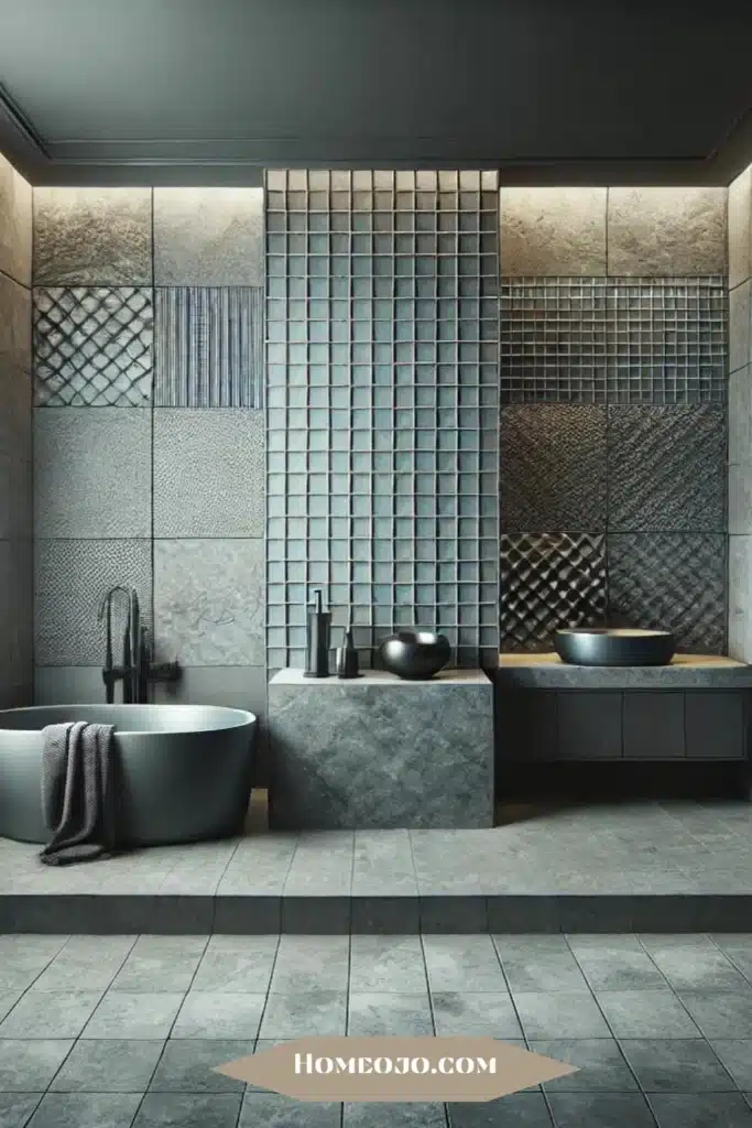 Textured tiles for bathroom