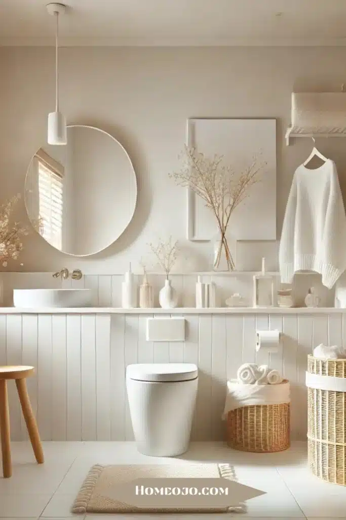 Neutral bathroom white decor 