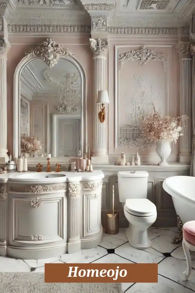 Parisian style bathroom for teen girl 