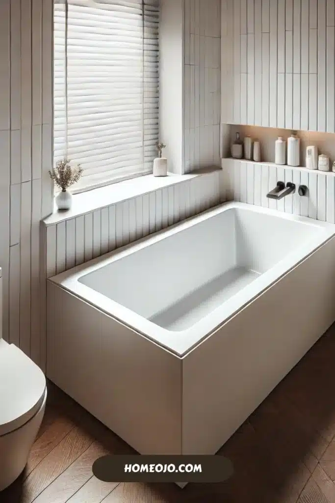 Rectangular soaking tub for bathroom