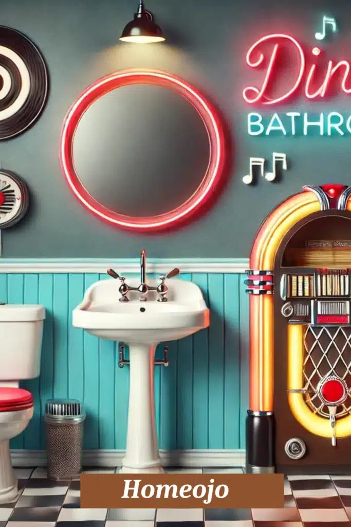 Retro touches for teen girl bathroom