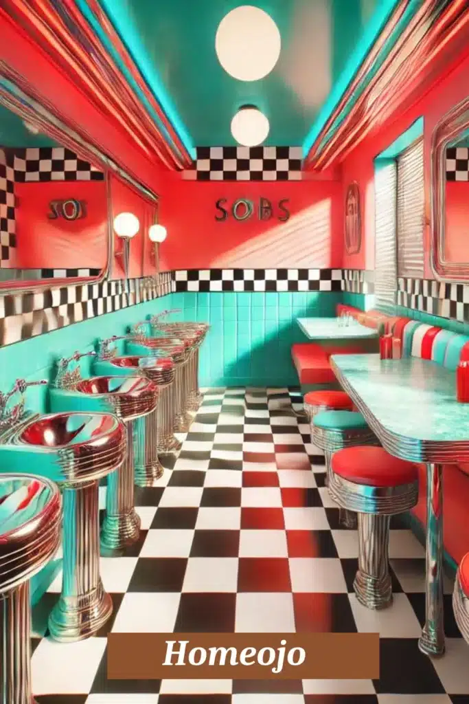 Retro diner bathroom ideas for teen girl