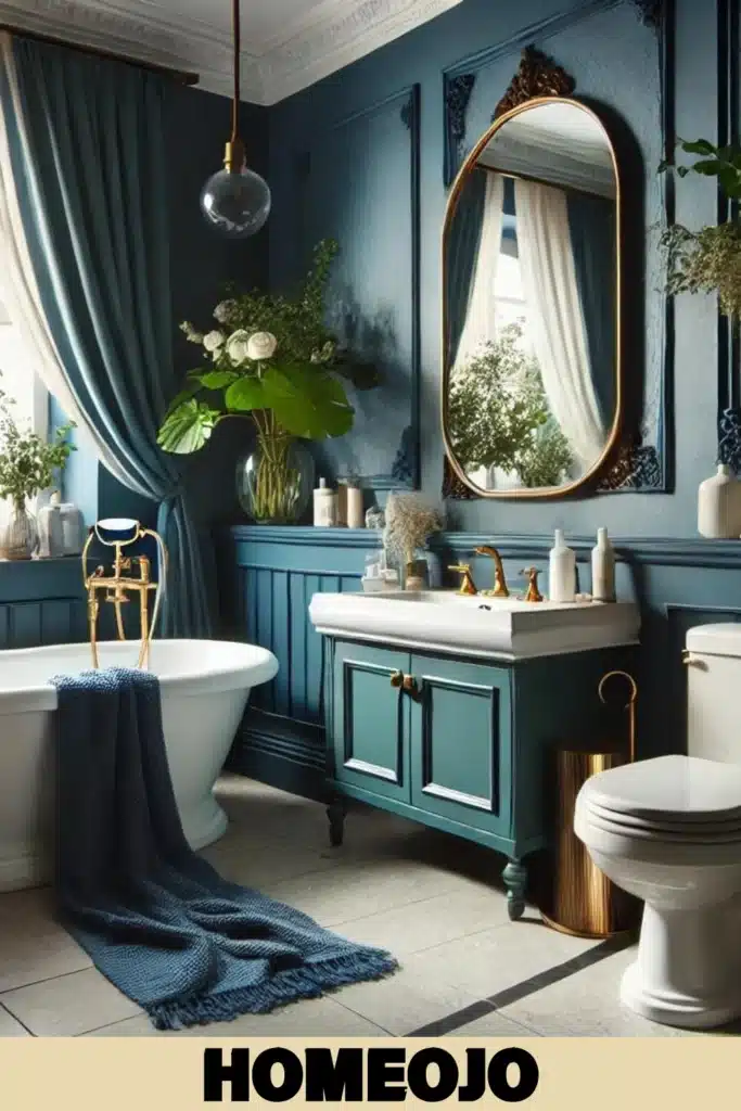 Blue paint for couple bathroom