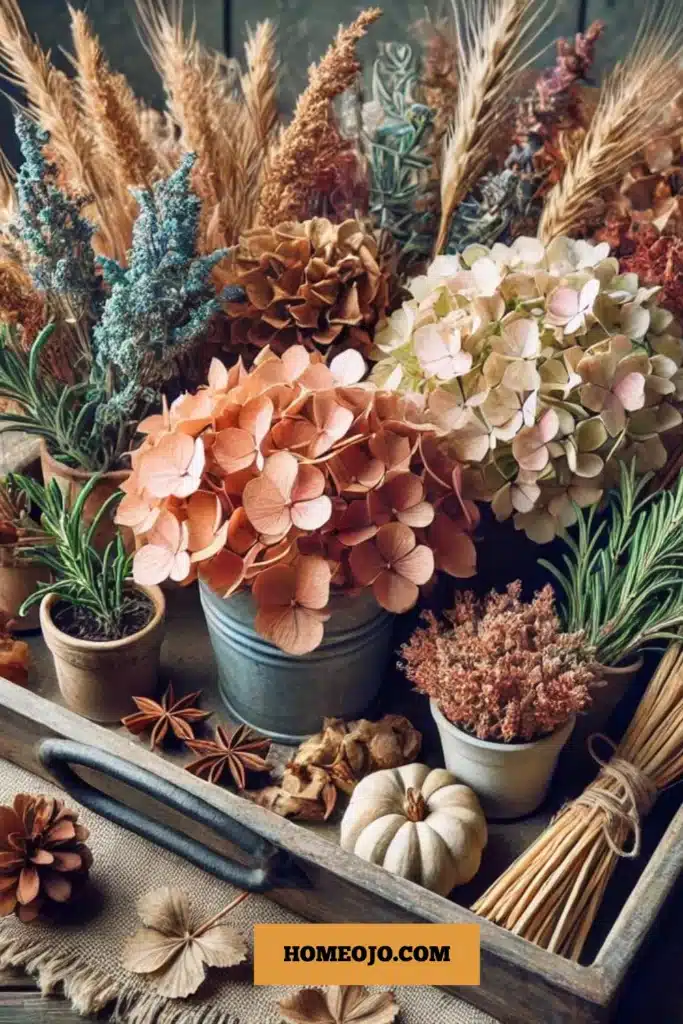 Dried flowers for fall decor