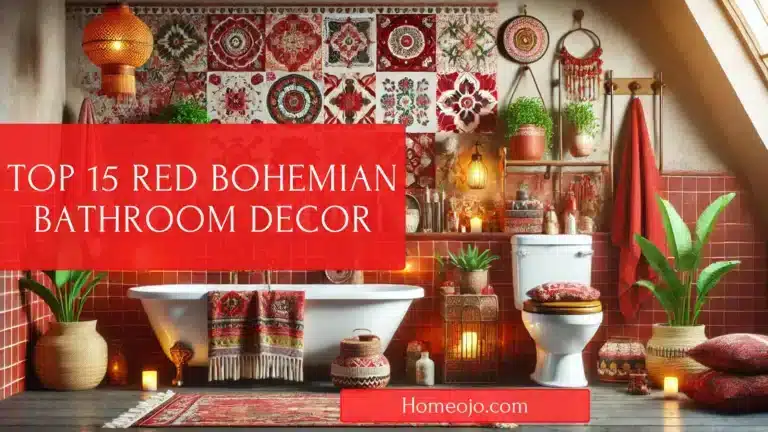 Red Bohemian Bathroom Decor-Homeojo.com