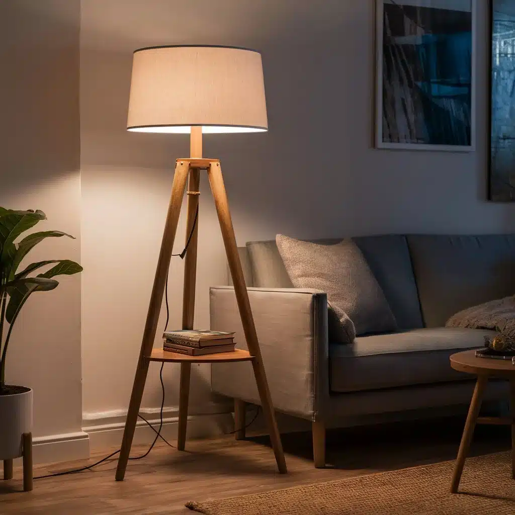 Tripod Floor Lamp with Wood Legs for living room