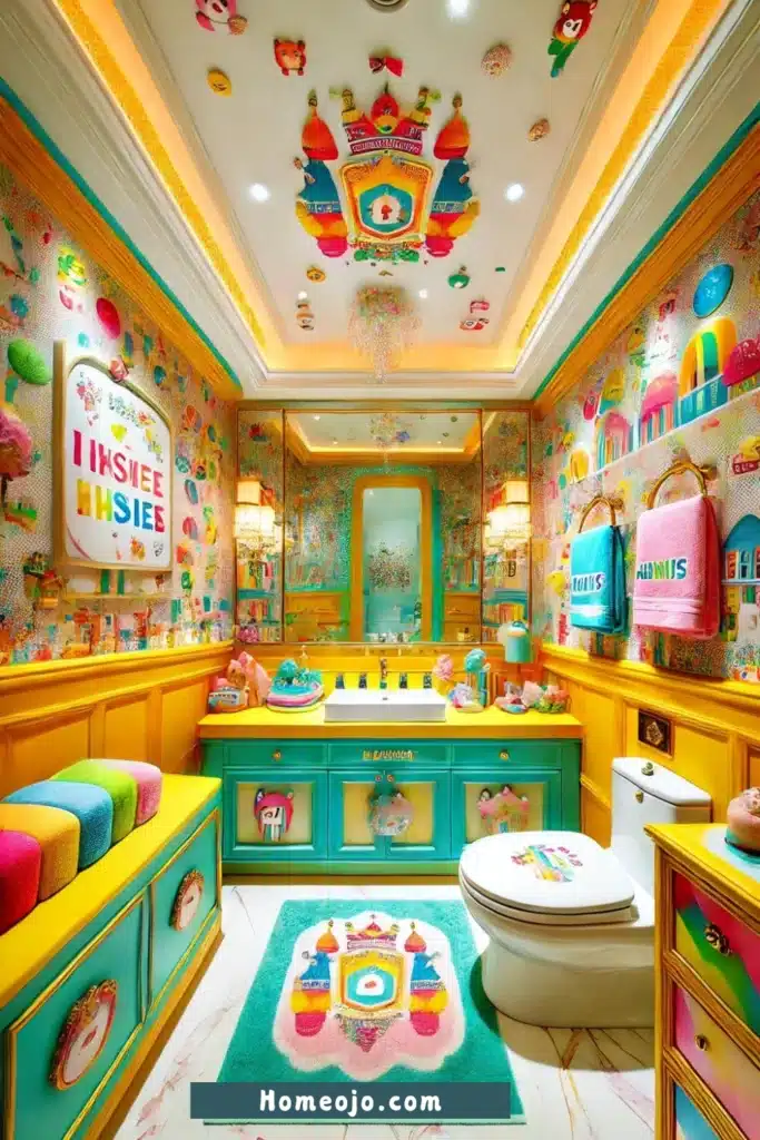 Unique touches for kids bathroom