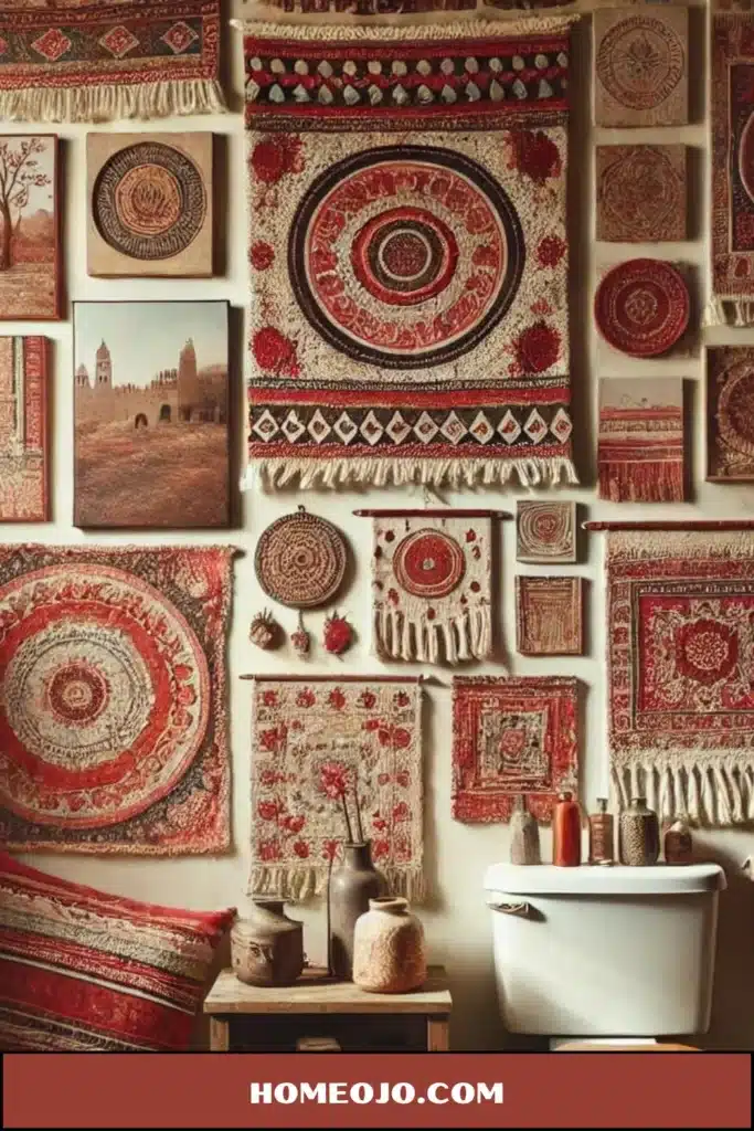 Stylish red bathroom decor