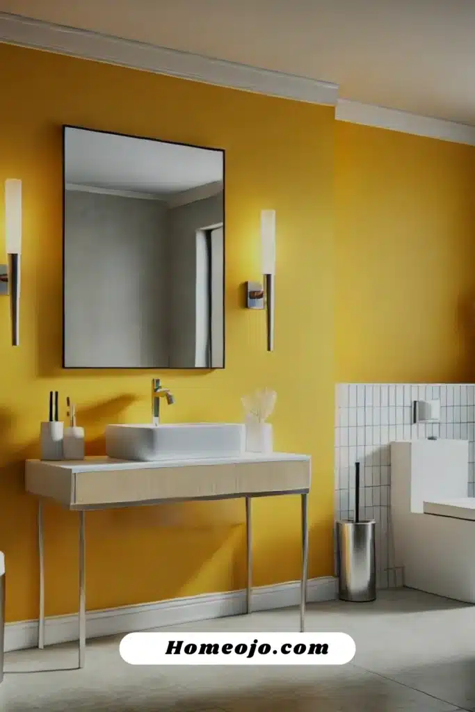 Sunshine yellow accent for bathroom