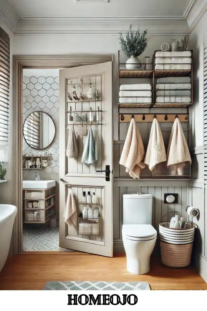 Storage doors for small bathroom 