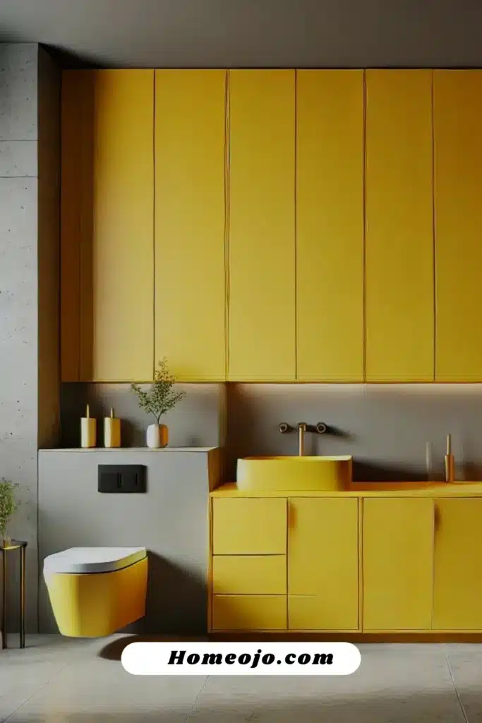 yellow cabinets for bathroom