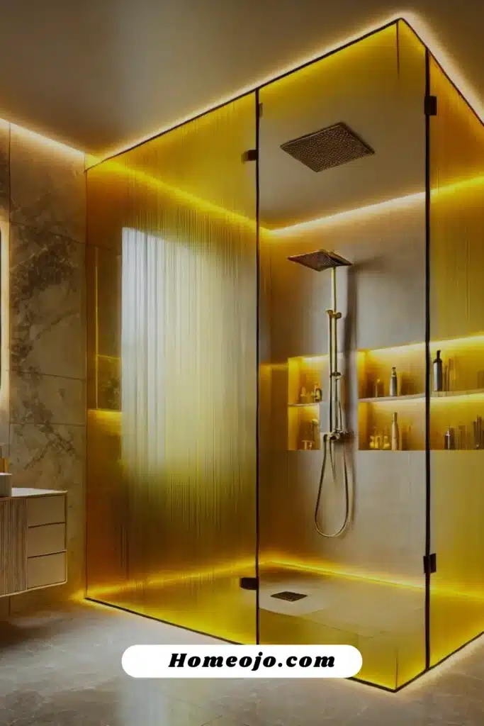 Yellow glass for bathroom