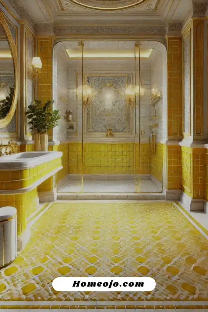 Subway yellow tiles for bathroom