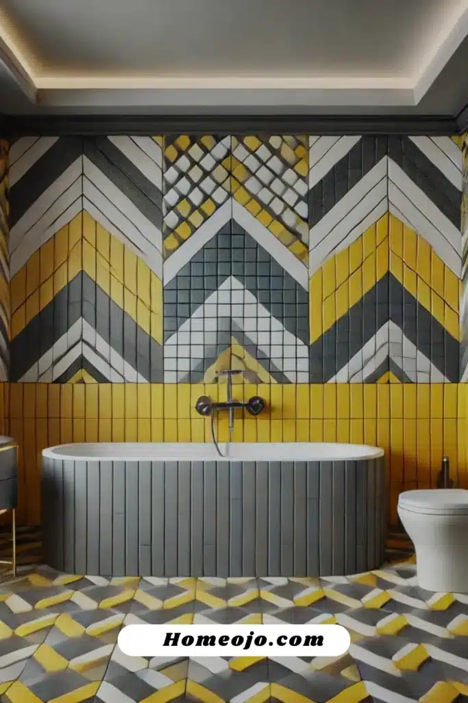 Herringbone pattern tiles for bathroom