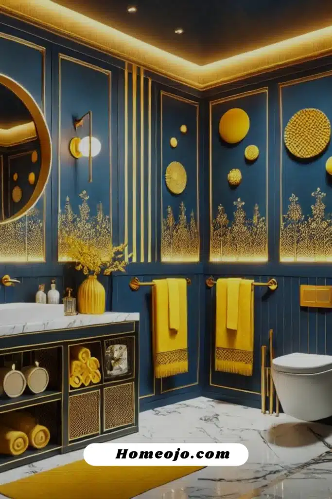 yellow decoration for bathroom