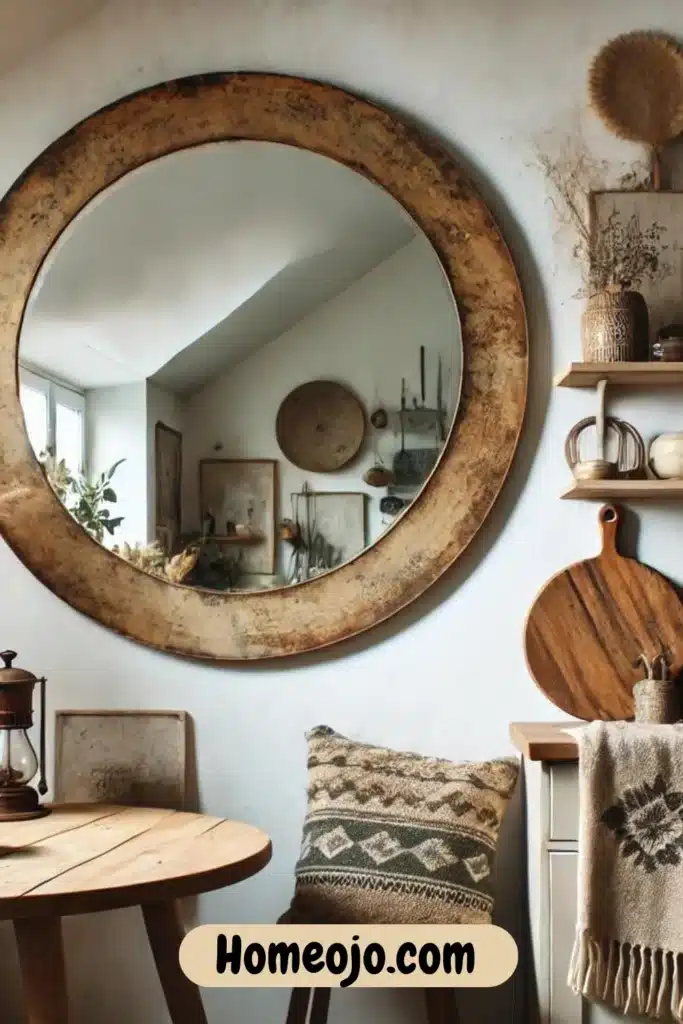 Old mirror for kitchen decor