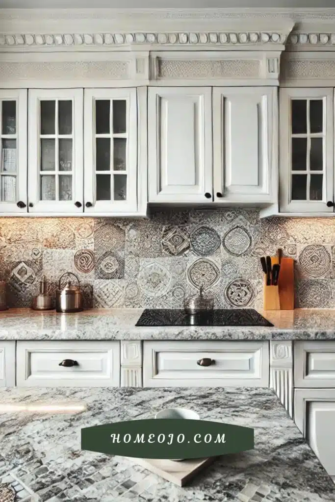 Light colored mosaic tiles