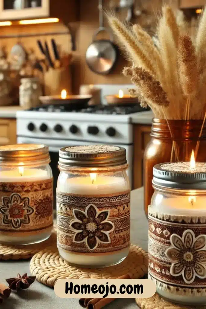 Candles for bohemian decor