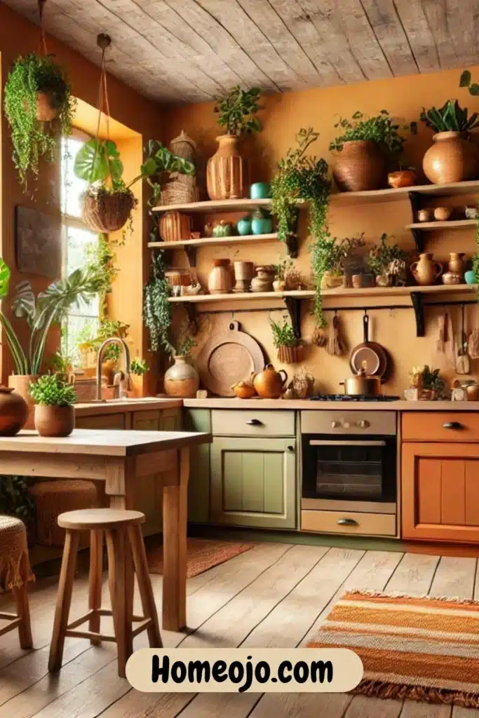 Kitchen with natural materials