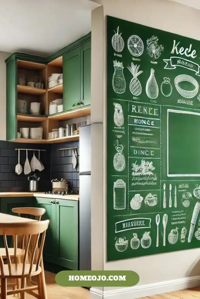 Kitchen decor with chalkboard