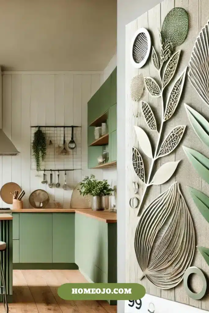 Green Metal Art for kitchen