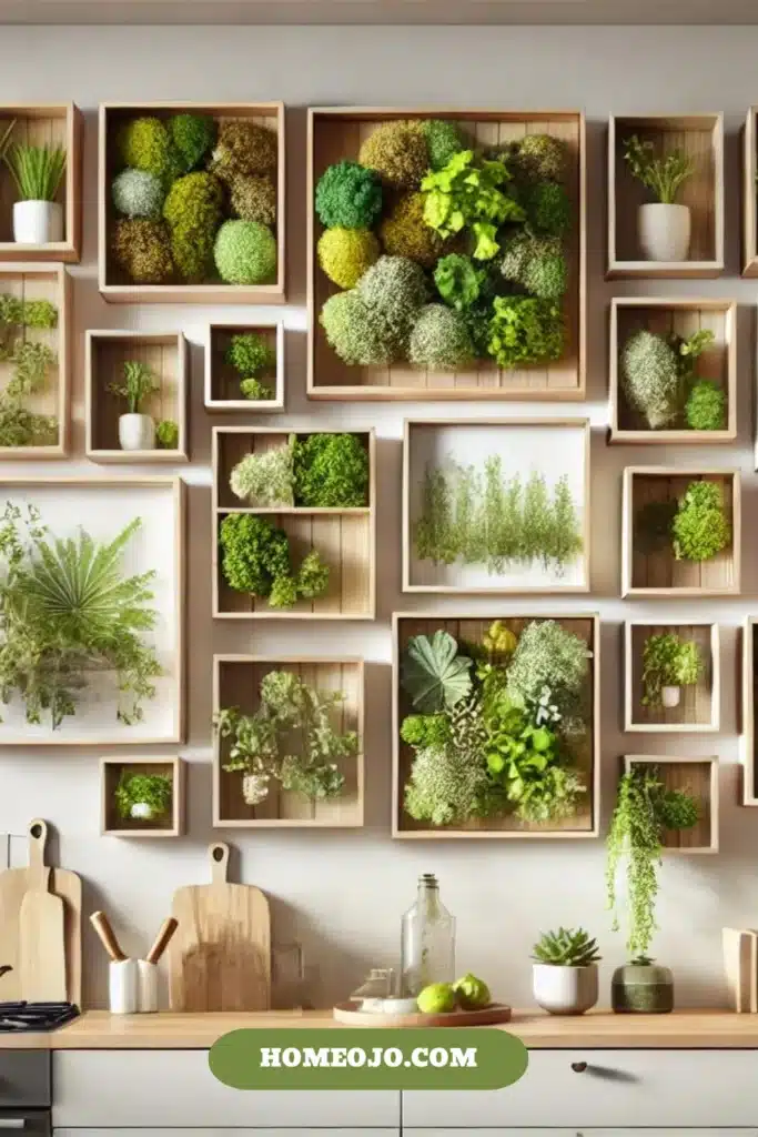 Kitchen decor with shadow boxes