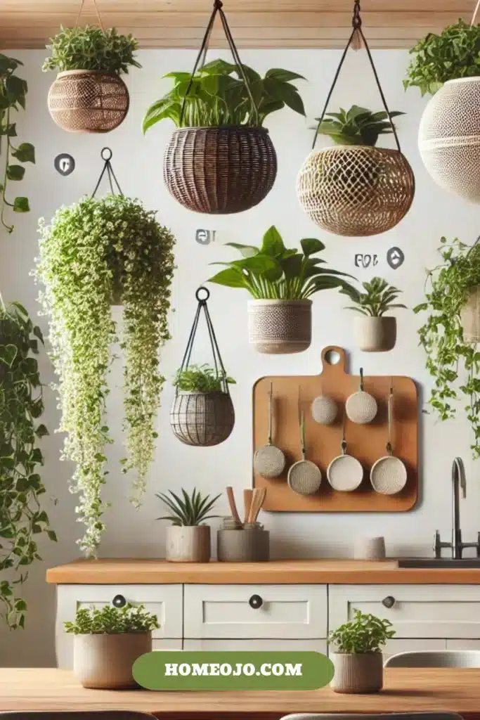 kitchen decor with hanging plant