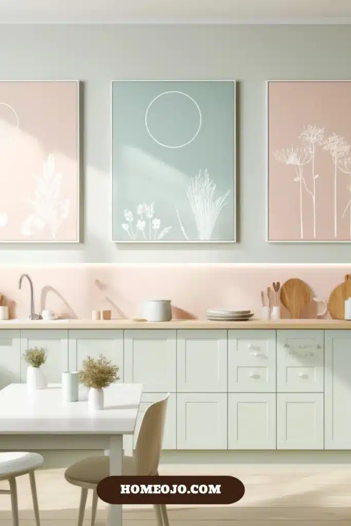 Kitchen with soft pastel hues