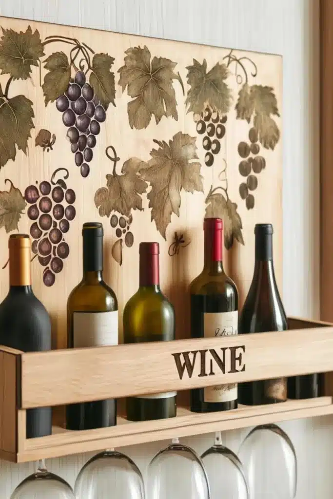 Wine rack and art combo for kitchen