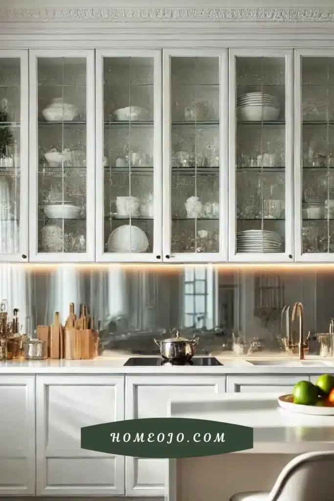 Minimalist kitchen with a full-wall glass