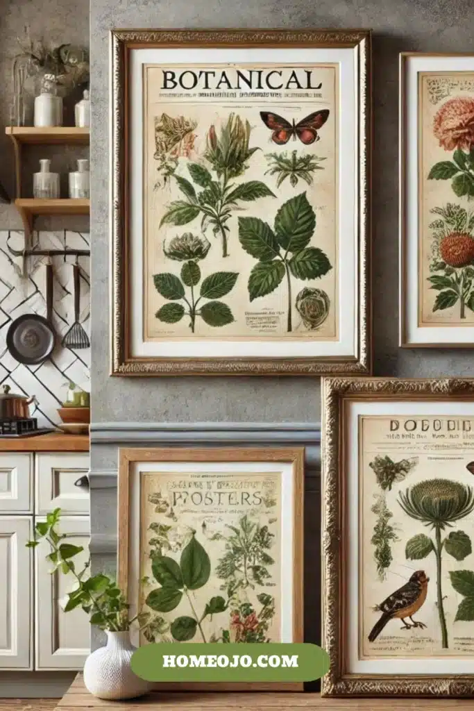 Antique frames for kitchen